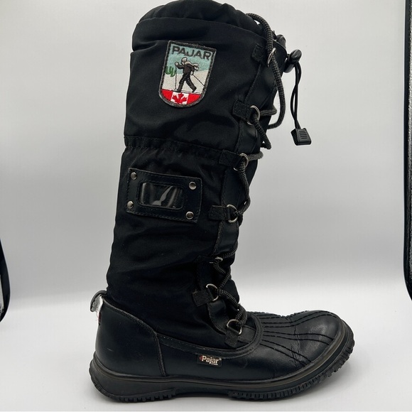 VINTAGE PAJAR BOOTS LACE UP BOOTS RUBBER SOLE TALL WINTER BOOTS WATERPROOF 38 - Picture 3 of 15